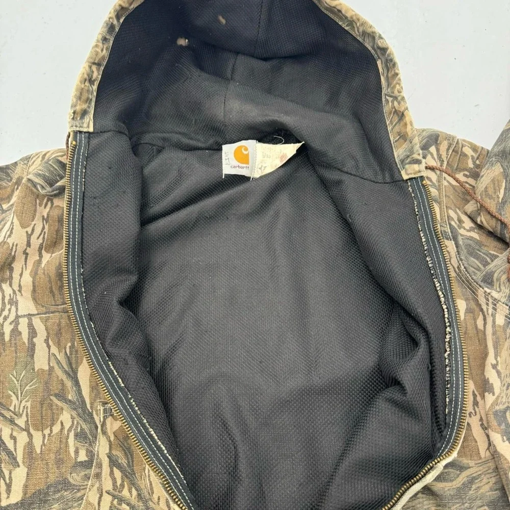Rare Carhartt Vintage Mossy Oak Treestand Camo Zip Up Hooded Jacket - Picture 4 of 6